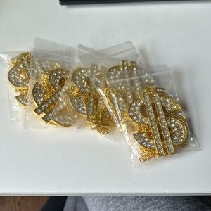 5 gold money sign chains